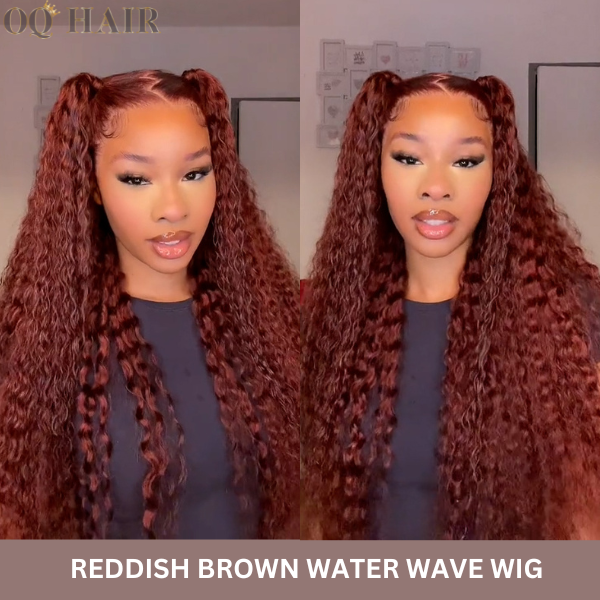 Reddish Brown Water Wave Hair Wig 13x4 Lace Front Wig