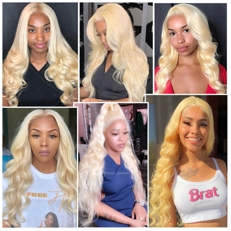 Body Wave 613 Blonde Color 13x4 Lace Frontal with Bundles