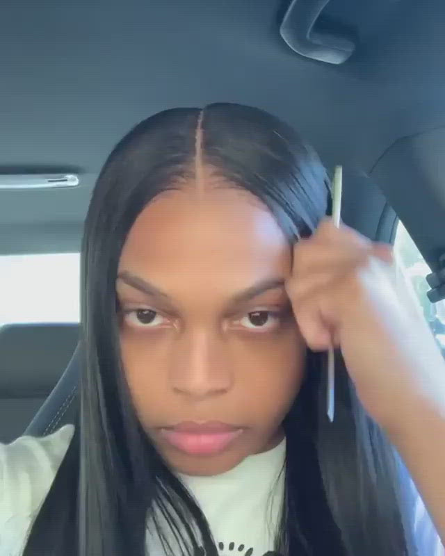 T Part Wigs Straight Human Hair Wigs with Baby Hair 6Inches Deep Middle T Part Lace Front Wigs Black Color