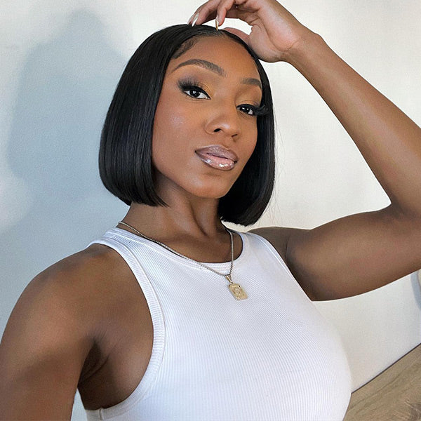 Straight Glueless Wig 4x6 HD Lace Closure Short Bob Wigs