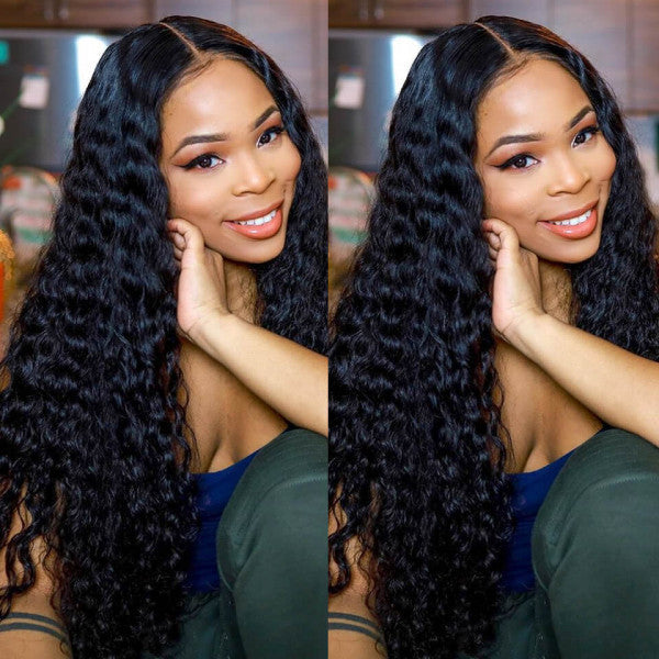 Deep Wave Human Hair HD Lace Front Wigs Brazilian Deep Curly Hair