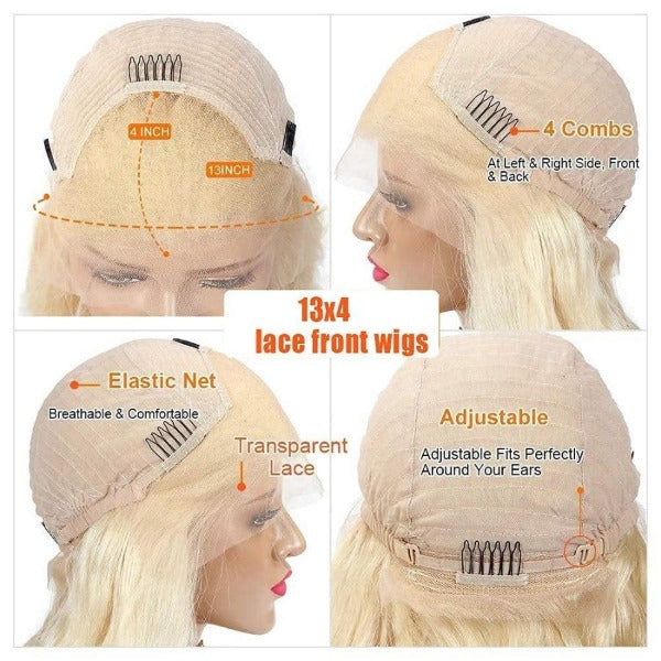 613 Blonde Kinky Curly Human Hair 13x4 4x4 Lace Front Wigs Pre-plucked with Baby Hair for Women - ORIGINAL QUEEN HAIR