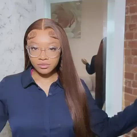 Chocolate Brown Color 13x4 4x4 Lace Front Wigs Preplucked