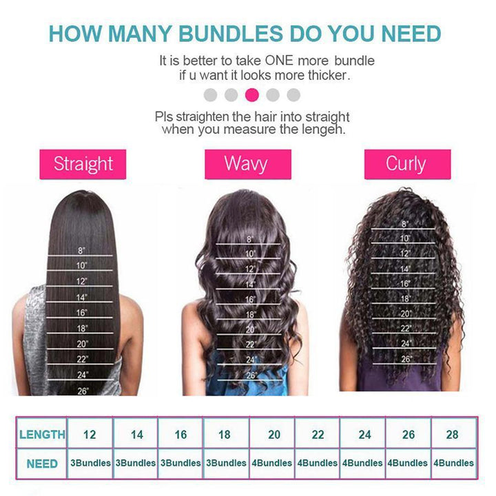 Straight 3 Bundles with 4*4 Lace Closure Human Virgin Hair -OQHAIR - ORIGINAL QUEEN HAIR