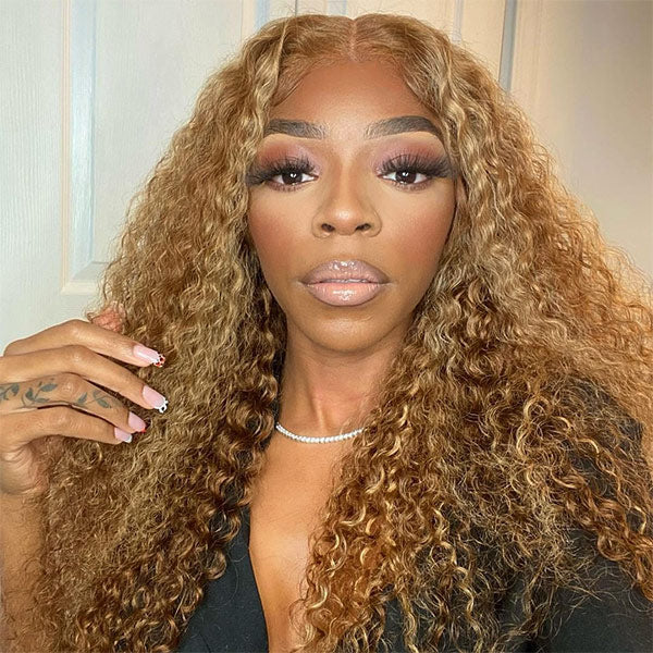 Water Wave 4/27 Highlight Wear Go Glueless Wig Pre-cut 4x6 HD Lace