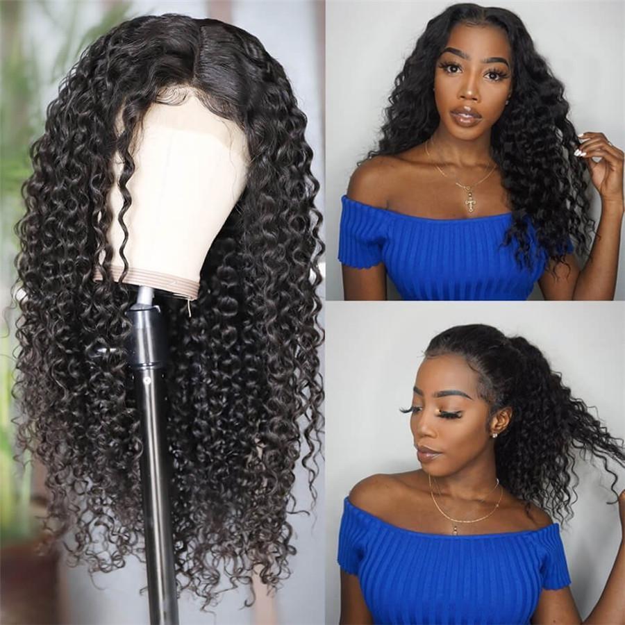 360 Lace Front Wigs 150% Density Kinky Curly Human Hair -OQHAIR