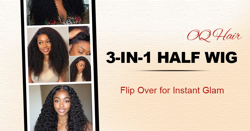 Unveil OQ Hair 3-in-1 Half Wig: Flip Over for Instant Glam