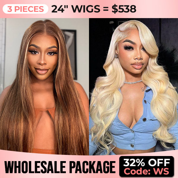 Wholesale Package | 4x6 Pre Cut Lace Wear Go Glueless Wigs Colored Wigs Human Hair