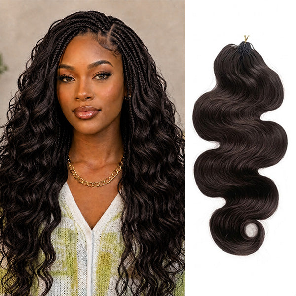 Pre-sale | OQ HAIR Effortless Beauty #2 Dark Brown Body Wave Crochet Human Hair Quick Styling
