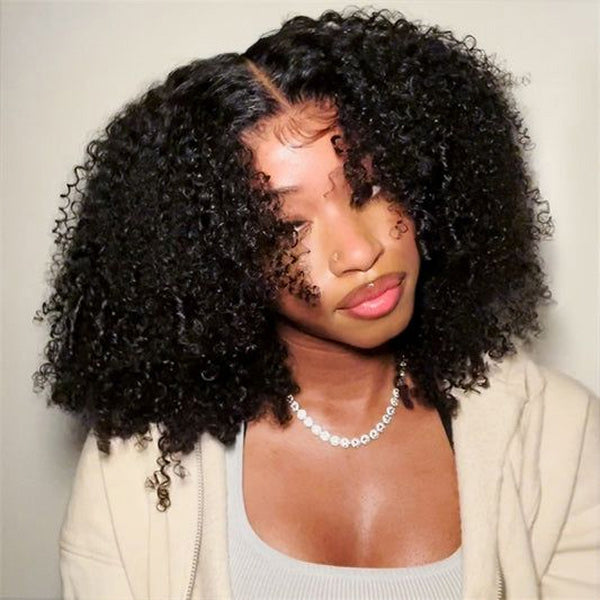 OQ HAIR Bomb Glueless Afro Curly Custom-Fit Design Invisible Knots Effect Wear Go Wig