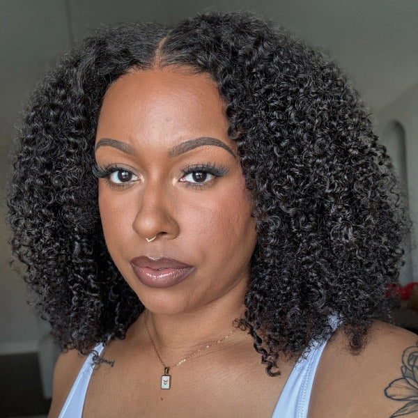 OQ HAIR Bomb Glueless Afro Curly Custom-Fit Design Invisible Knots Effect Wear Go Wig