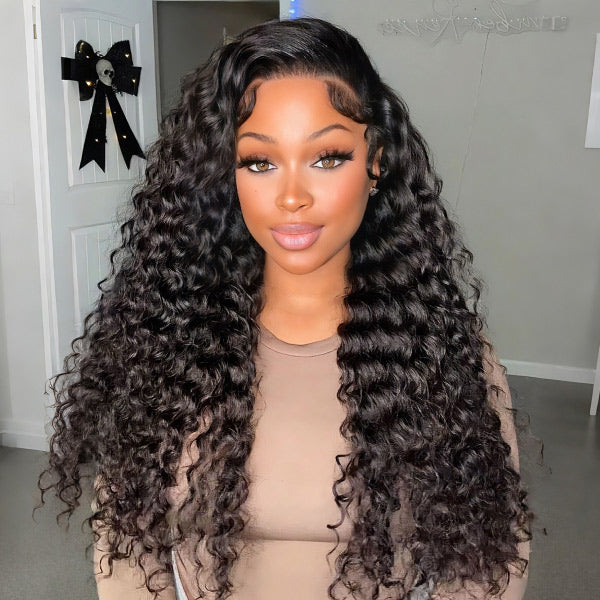 OQ HAIR Glueless Deep Wave Melt Into Skin Bleached Knots Wear Go Glueless Wig Pre-Cut 9x6 HD Lace Personalized fit
