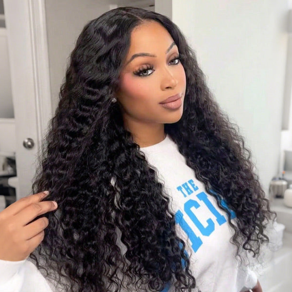 OQ HAIR Luxury Water Wave Adjustable Fit Pre-Cut 9x6 HD Lace Wear Go Glueless Wig Natural Scalp Look