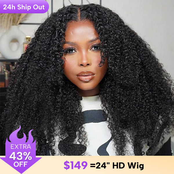 CLEARANCE | Kinky Curly Pre-cut 7x5 HD Lace Wear Go Glueless Wigs