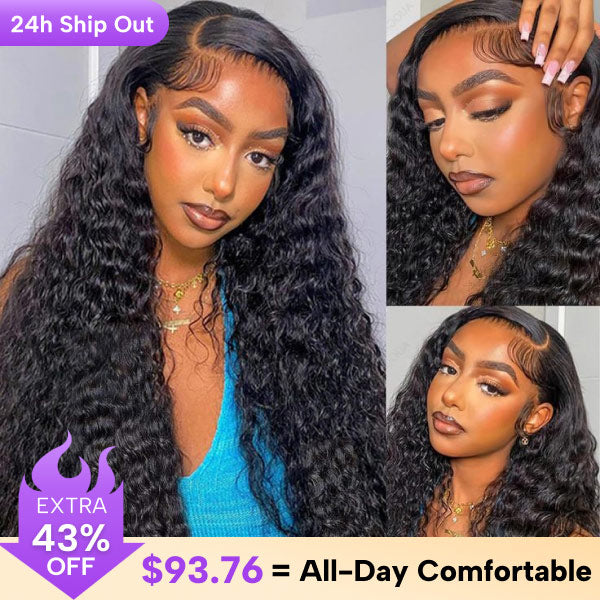 CLEARANCE | Water Wave Pre-cut 9x6 Lace Wear&Go Glueless Wig Pre Plucked