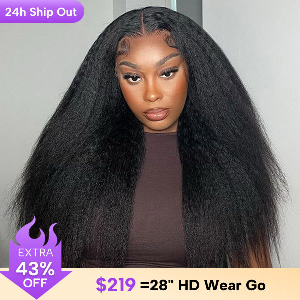 CLEARANCE | Kinky Straight Wear Go Glueless Wigs 7x5 HD Lace Closure Wigs 100% Human Hair For Women