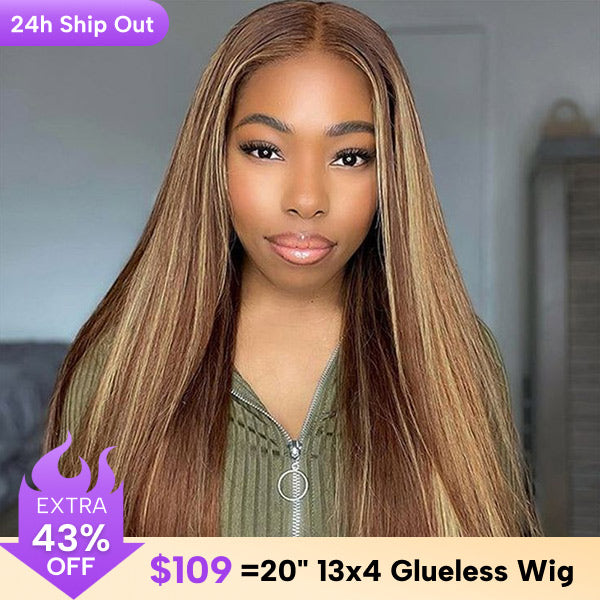 CLEARANCE | Straight Highlight 4/27 Pre-Cut 13x4 Lace Wear Go Wig