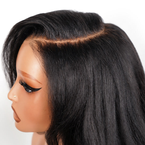 OQ HAIR M-Cap Clean Hairline 9x6 Lace Yaki Straight Wear Go Wig Deep C Part And Face Framing Wig