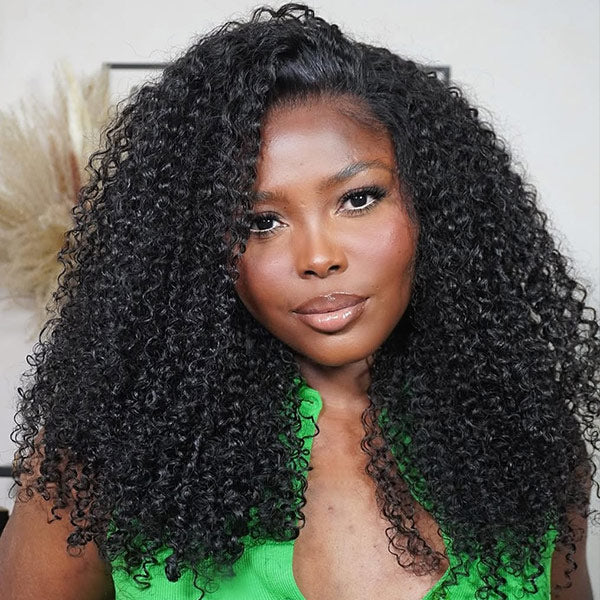 3 In 1 Half Wig | Kinky Curly Glueless Half Wig Invisible Hairline Protective Style