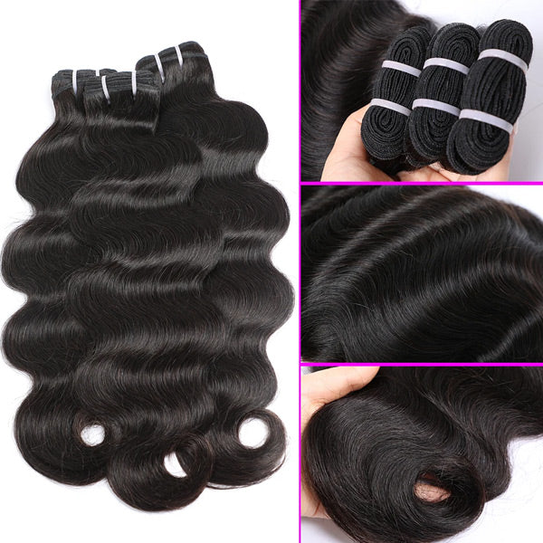 Body Wave Unprocessed Virgin Human Hair Bundles 1/3/4 Pcs Sew In Hair Weaves