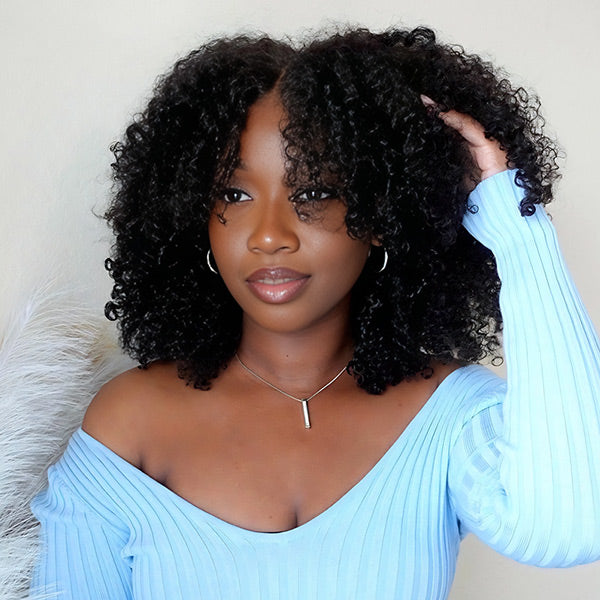 CLEARANCE | Glueless Afro Curly Bleached Knots Wear Go Wig Pre-cut 7x5 HD Lace
