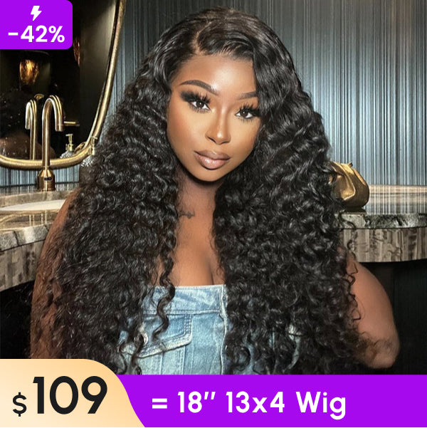 Clearance Sale | 13x4 Deep Wave Lace Front Wigs Pre-plucked Transparent Deep Curly Lace Wigs With Natural Baby Hair