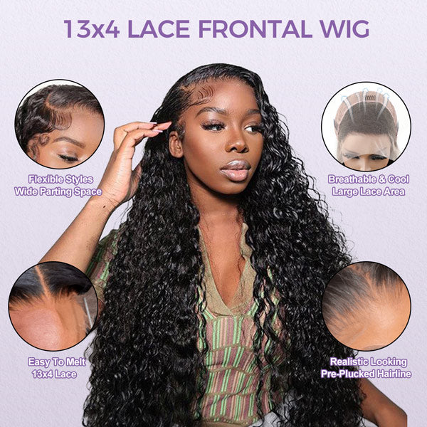Water Wave Wigs HD Lace Front Wigs Wet And Wavy Brazilian Human Virgin Hair Preplucked Natural Hairline