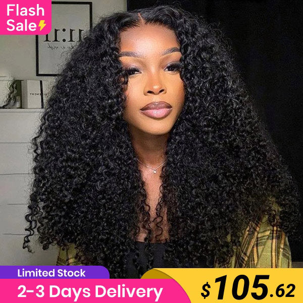 Flash Sale | Kinky Curly 13x4 Lace Frontal Wig Pre-plucked Hairline