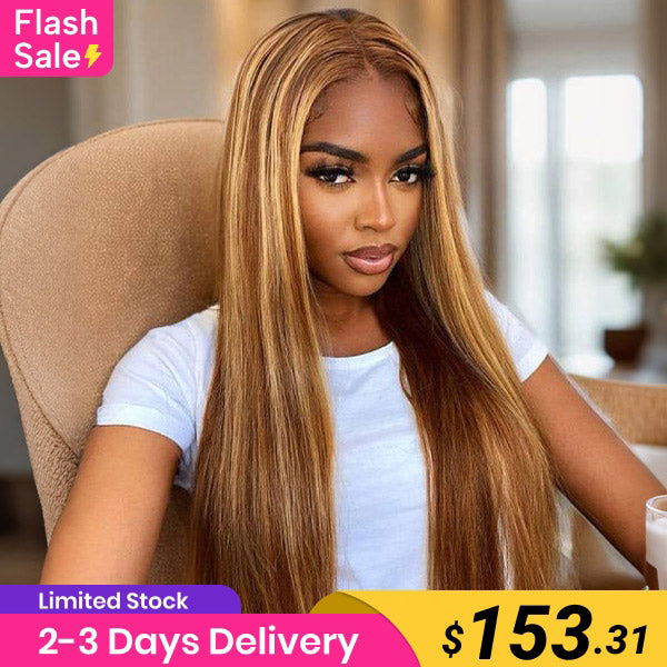 Flash Sale | Straight Highlight Ombre 4/27 Color Wear Go Wig Full 220% Density