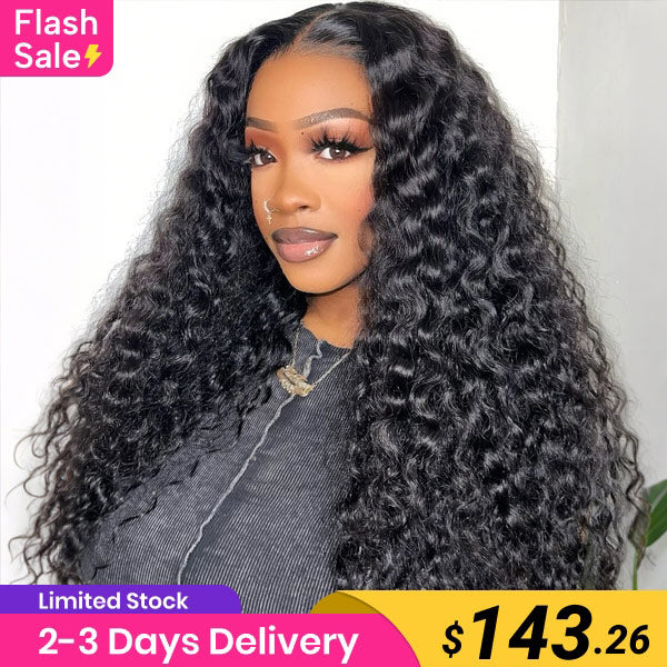 Flash Sale | Water Wave Elastic Drawstring Wear Go Glueless Wig Pre-Cut 9x6 HD Lace Bleached Knots