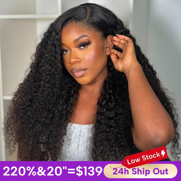Exclusive Flash | Kinky Curly Hair Pre-Cut 7x5  Lace Wear Go Glueless Wig Bleached Knots Wig