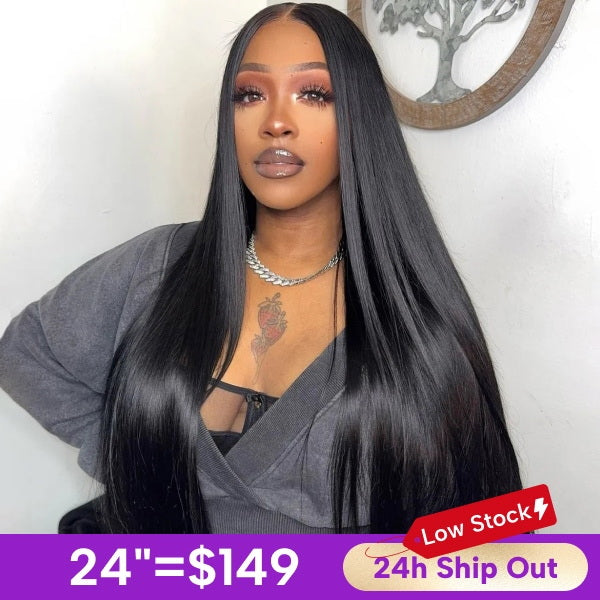Exclusive Flash | Straight Hair Pre-Cut 7x5 HD Lace Bleached Knots Wear Go Glueless Wig