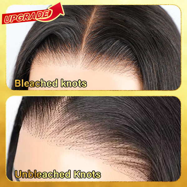 Water Wave Pre-Bleached Knots Glueless Human Hair Wigs HD Lace Closure Wigs