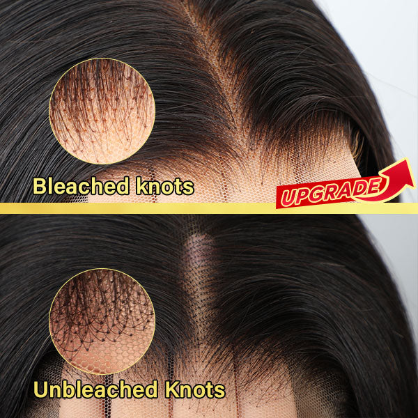 Straight Pre Bleached Knots Lace Front Wigs Invisible Human Hair