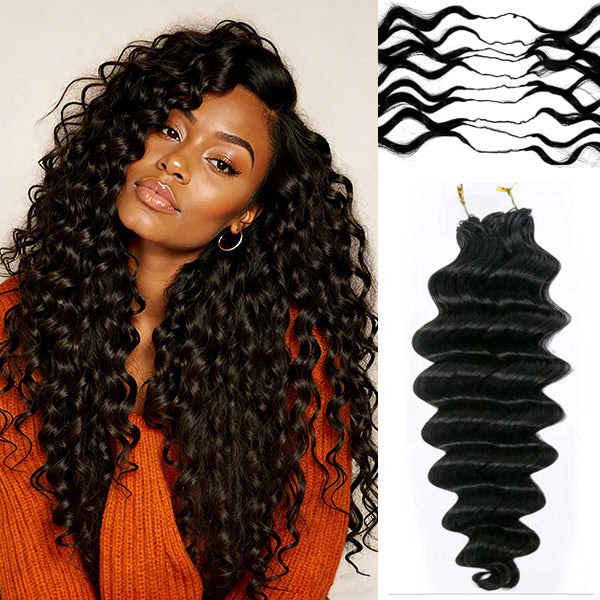 OQ HAIR Pre-Separated Loose Deep Crochet Human Hair Salon-Quality Boho Hair Braids