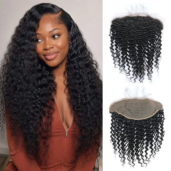 Deep Wave 13x4 Lace Frontal Human Virgin Hair -OQHAIR