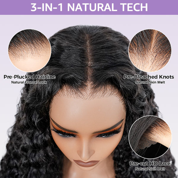 OQ HAIR Wear Go Wigs Undetectable 13x6 HD Lace Front Wigs With Elastic Drawstring Glueless Human Hair Wigs Natural Look Beginner Friendly For Women