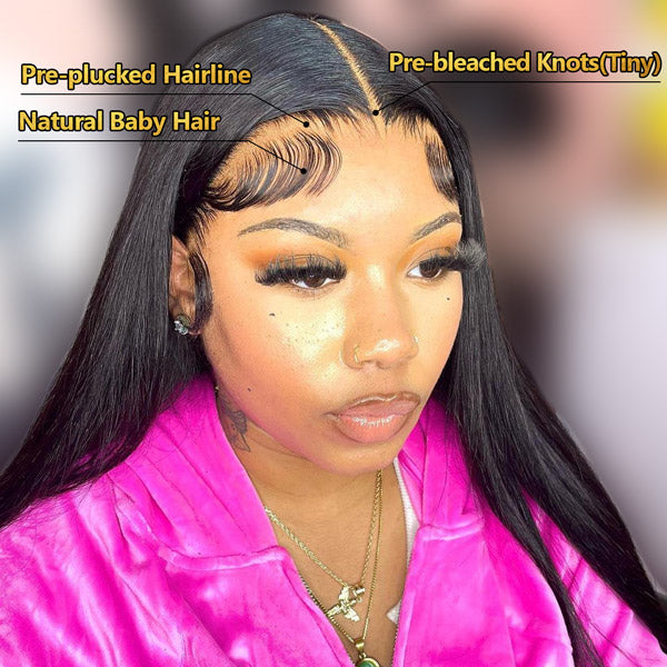 Hd Lace Wigs Pre Plucked and Bleached Straight Glueless Wig