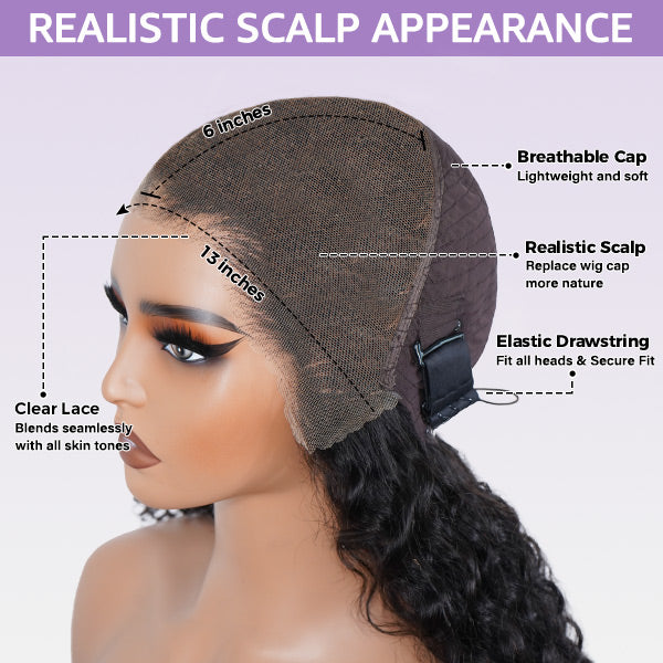 OQ HAIR Burgundy 99J Burmese Curly Glueless Wig Pre-cut 13x6 Lace Front Wear Go Wig With Adjustable Fit Drawstring