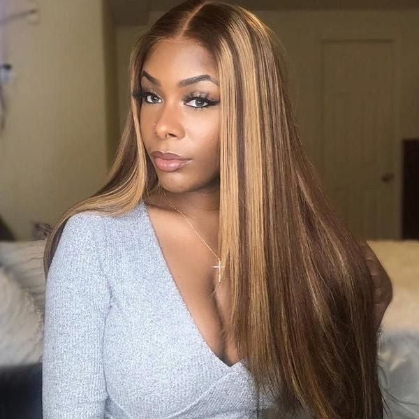 CLEARANCE | Straight Highlight 4/27 Pre-Cut 7x5 Lace Wear Go Wig 220% Density