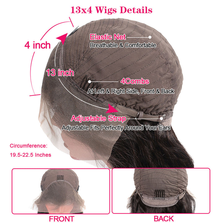 Pre-Plucked Water Wave Short Bob Wigs 13x4 13x6 Lace Frontal Wig 100% Human Hair Wig
