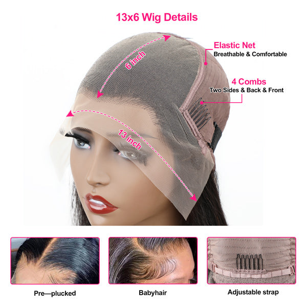 Body Wave 13x4 13x6 HD Lace Frontal Wig Skin Melt Human Hair Wig With Natural Hairline