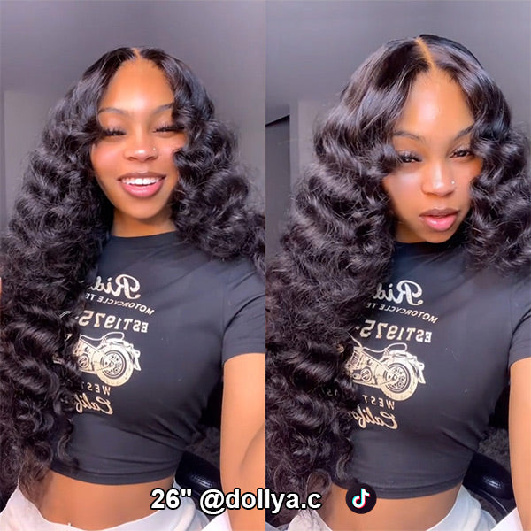 Wand Curl High Quality Human Hair Wigs Preplucked with Natural Hairline