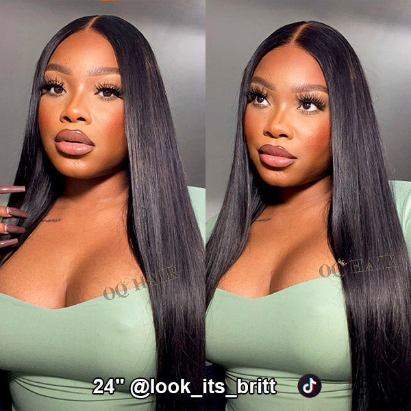 Straight Pre-cut HD Lace Wear Go Glueless Wig With Bleached Knots