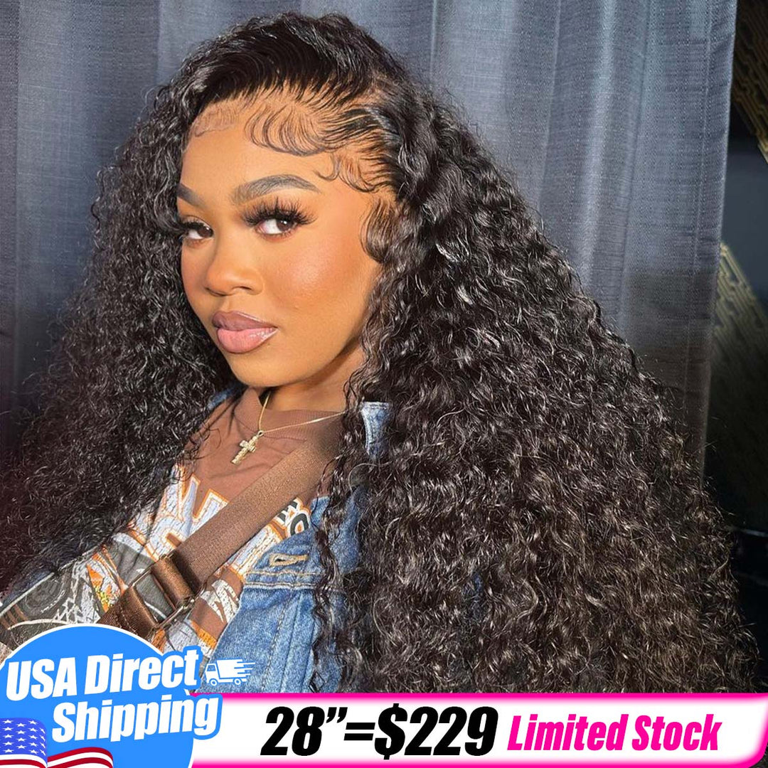 USA Warehouse Clearance | Water Wave Lace Frontal Wig 13x4 HD Lace Wigs Pre Plucked Low Stock
