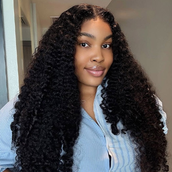 CLEARANCE | Burmese Curly Glueless Bleached Knots Pre-cut 7x5 HD Lace Drawstring Wear Go Wig 280% Density