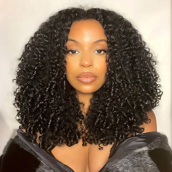 OQ HAIR Burmese Curly Glueless Wig Bleached Knots Pre-cut 7x5 9x6 HD Lace Wear Go Wigs With Elastic Drawstring