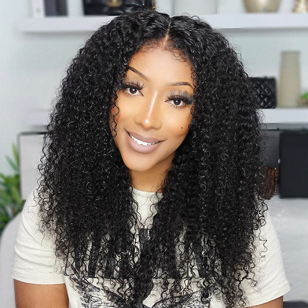 3 In 1 Half Wig | Afro Curly Flexible Fit Half Wig With Drawstring Natural Hairline Beginner Friendly