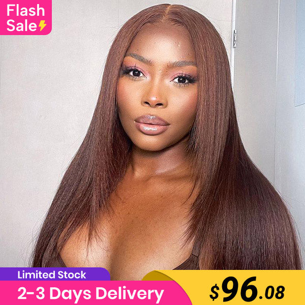 Flash Sale | Chocolate Brown Layer Cut Straight Wear Go Wig
