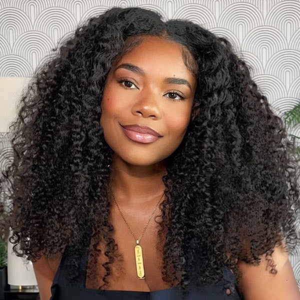 CLEARANCE | Glueless Afro Curly Bleached Knots Wear Go Wig Pre-cut 7x5 HD Lace